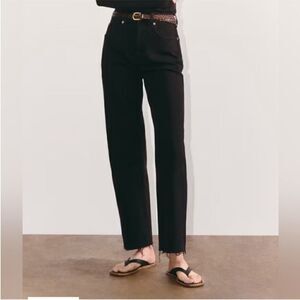 NWOT Everlane Organic Cotton The Way High Jeans in Coal Raw Hem Size 25